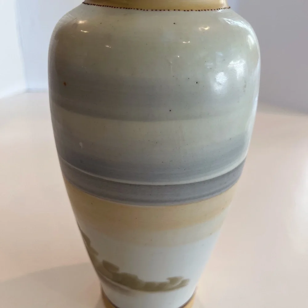 Hand Painted Vase with Windmill